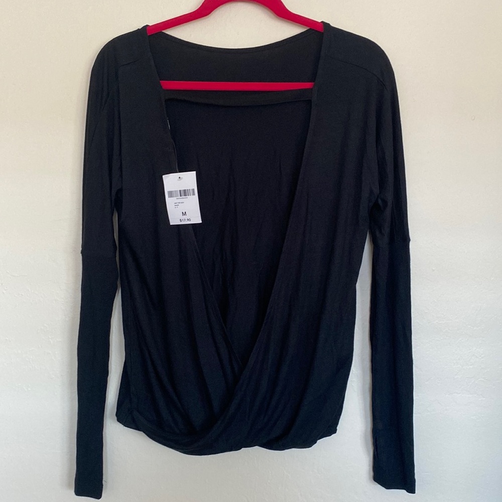 Black Open Back Top NWT